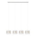 Candelabro suspenso HELEN 4xE27/15W/230V branco/dourado