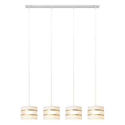 Candelabro suspenso HELEN 4xE27/15W/230V branco/dourado