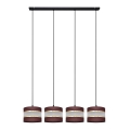 Candelabro suspenso HELEN 4xE27/15W/230V castanho/preto/dourado