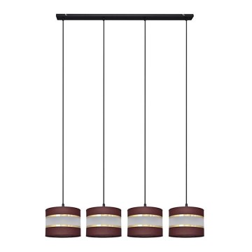 Candelabro suspenso HELEN 4xE27/15W/230V castanho/preto/dourado