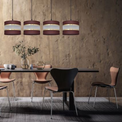 Candelabro suspenso HELEN 4xE27/15W/230V castanho/preto/dourado