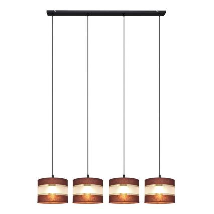 Candelabro suspenso HELEN 4xE27/15W/230V castanho/preto/dourado