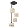 Candelabro suspenso HELEN 4xE27/15W/230V creme/preto/dourado
