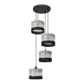 Candelabro suspenso HELEN 4xE27/15W/230V preto/cinzento/dourado