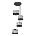 Candelabro suspenso HELEN 4xE27/15W/230V preto/cinzento/prateado