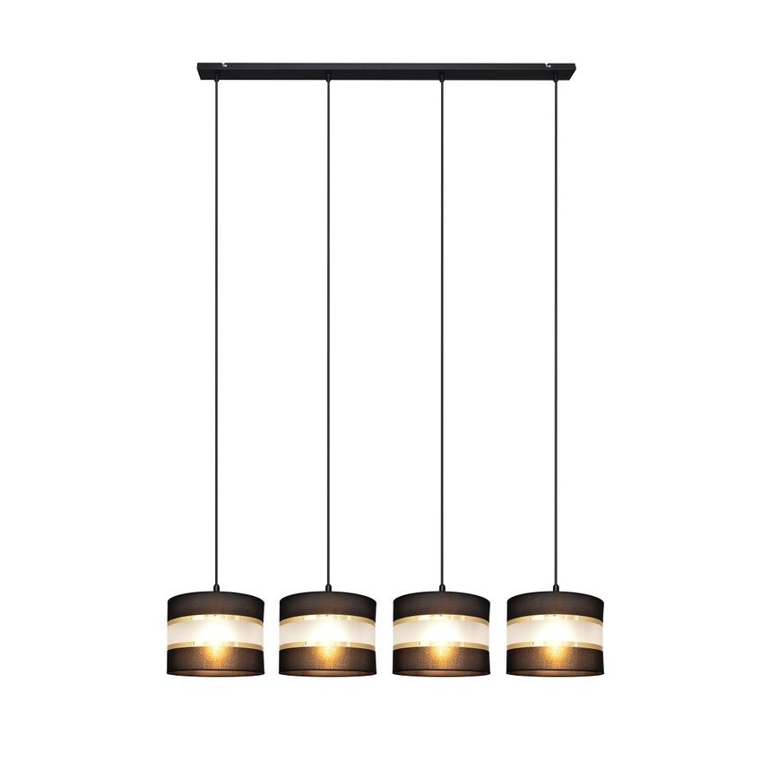 Candelabro suspenso HELEN 4xE27/15W/230V preto/dourado