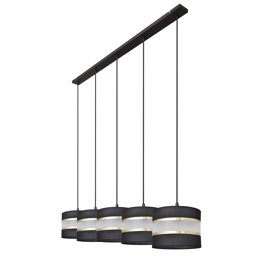 Candelabro suspenso HELEN 5xE27/15W/230V preto/dourado