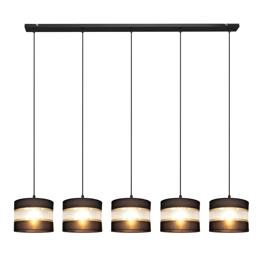 Candelabro suspenso HELEN 5xE27/15W/230V preto/dourado