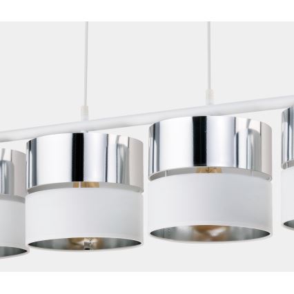 Candelabro suspenso HILTON 4xE27/15W/230V branco/cromado