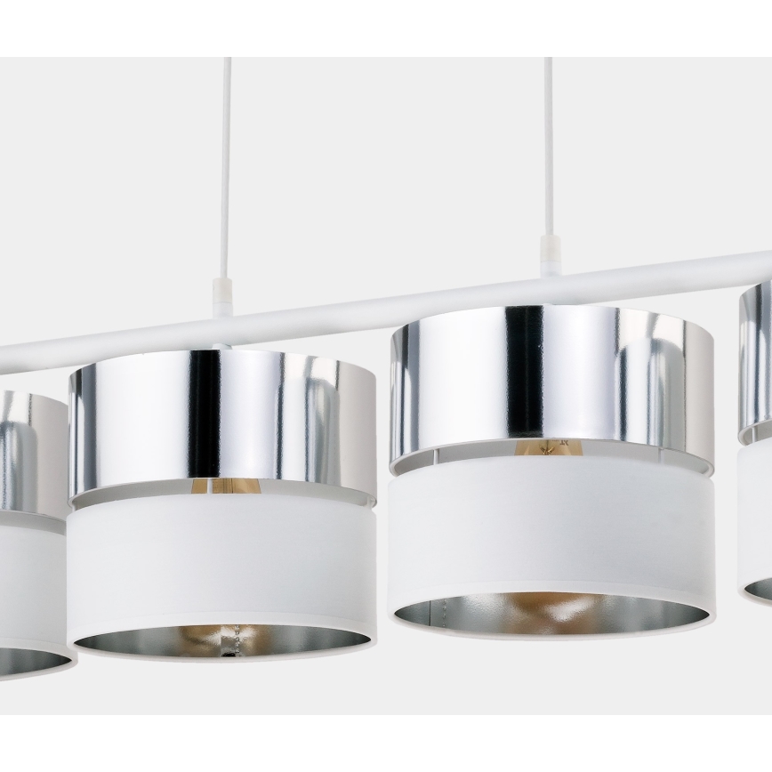Candelabro suspenso HILTON 4xE27/15W/230V branco/cromado