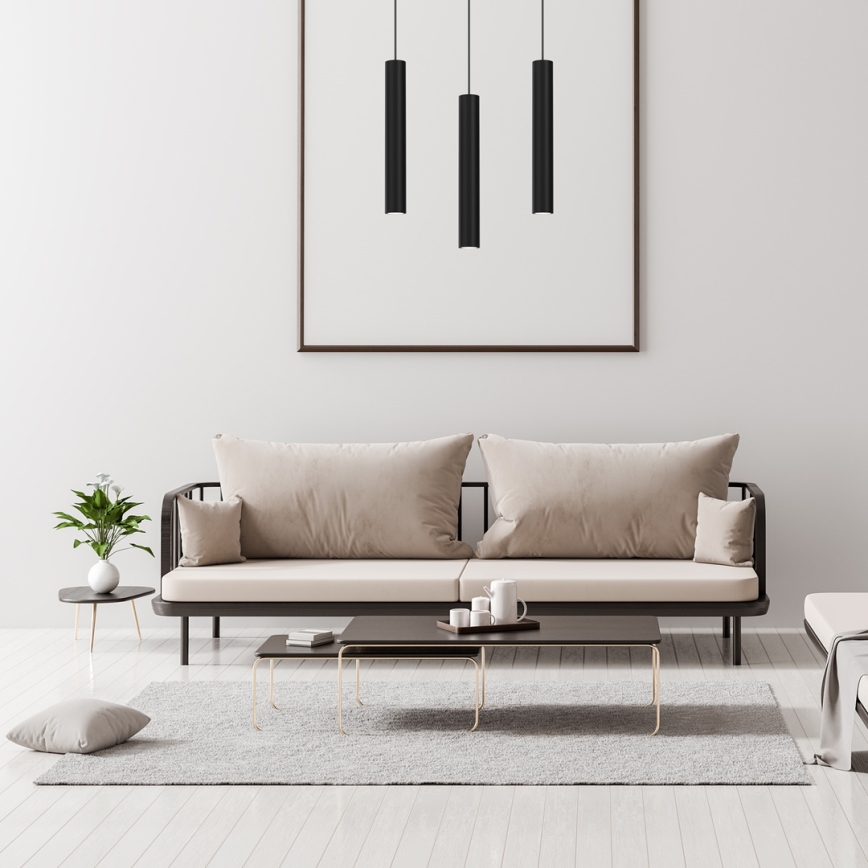 Candelabro suspenso HUDSON 3xGU10/8W/230V preto