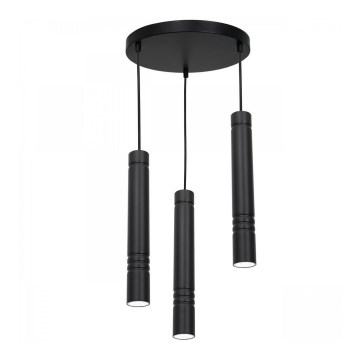 Candelabro suspenso IMPLODE 3xGU10/8W/230V preto redondo