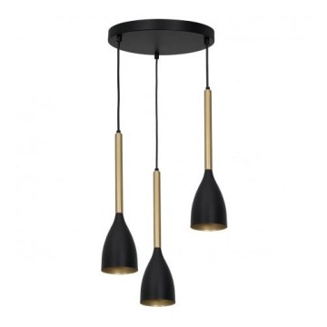 Candelabro suspenso ISTAPPAR 3xE27/60W/230V preto/dourado