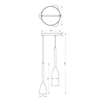 Candelabro suspenso ISTAPPAR 3xE27/60W/230V preto
