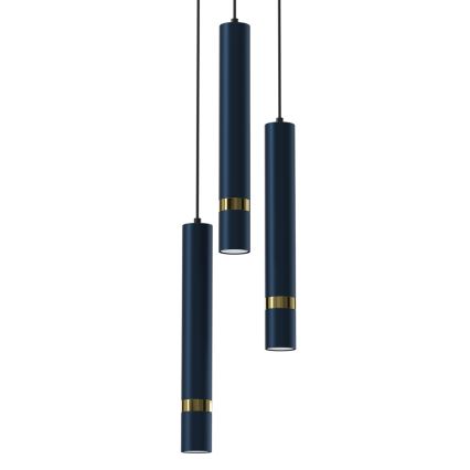 Candelabro suspenso JOKER 3xGU10/8W/230V azul/dourado