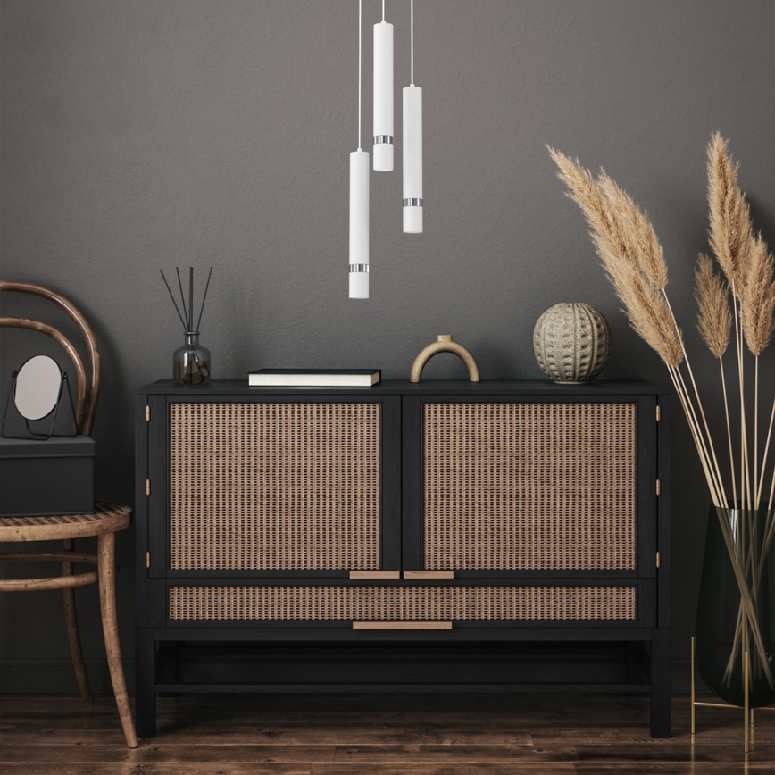 Candelabro suspenso JOKER 3xGU10/8W/230V branco/cromado brilhante