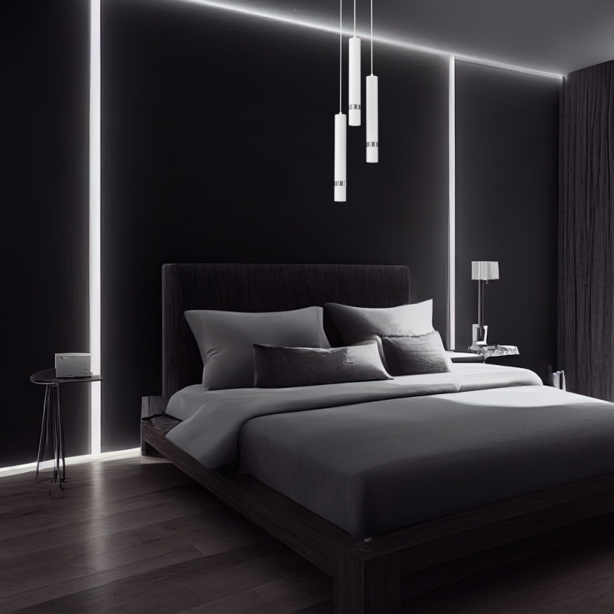 Candelabro suspenso JOKER 3xGU10/8W/230V branco/cromado brilhante