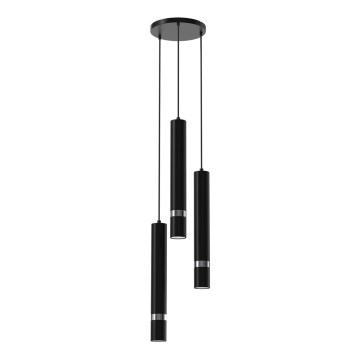 Candelabro suspenso JOKER 3xGU10/8W/230V preto/cromado brilhante