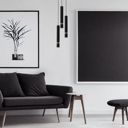 Candelabro suspenso JOKER 3xGU10/8W/230V preto/cromado brilhante