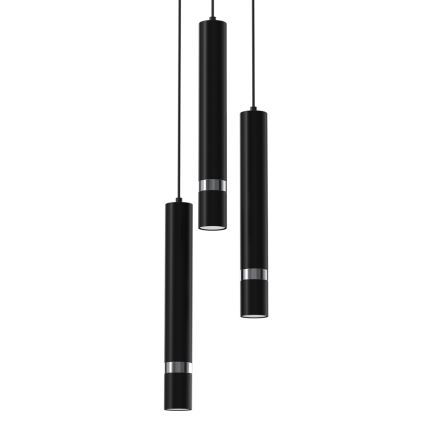 Candelabro suspenso JOKER 3xGU10/8W/230V preto/cromado brilhante
