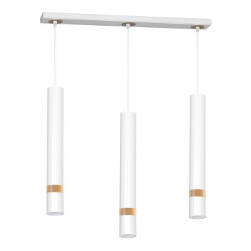 Candelabro suspenso JOKER WHITE WOOD 3xGU10/8W/230V