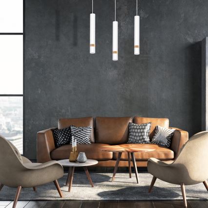 Candelabro suspenso JOKER WHITE WOOD 3xGU10/8W/230V