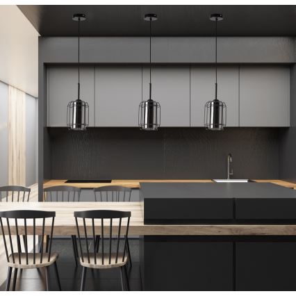 Candelabro suspenso JONERA 1xE27/40W/230V preto