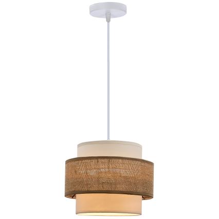 Candelabro suspenso JUTA 1xE27/40W/230V castanho/branco