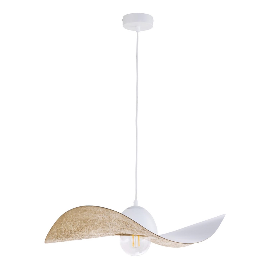 Candelabro suspenso KAPELLO 1xE27/60W/230V diâmetro 55 cm branco/dourado
