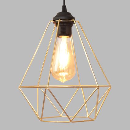 Candelabro suspenso KARO 1xE27/15W/230V dourada/preto