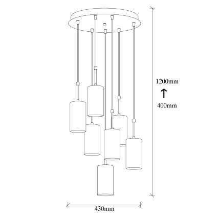 Candelabro suspenso KEM 7xE27/40W/230V