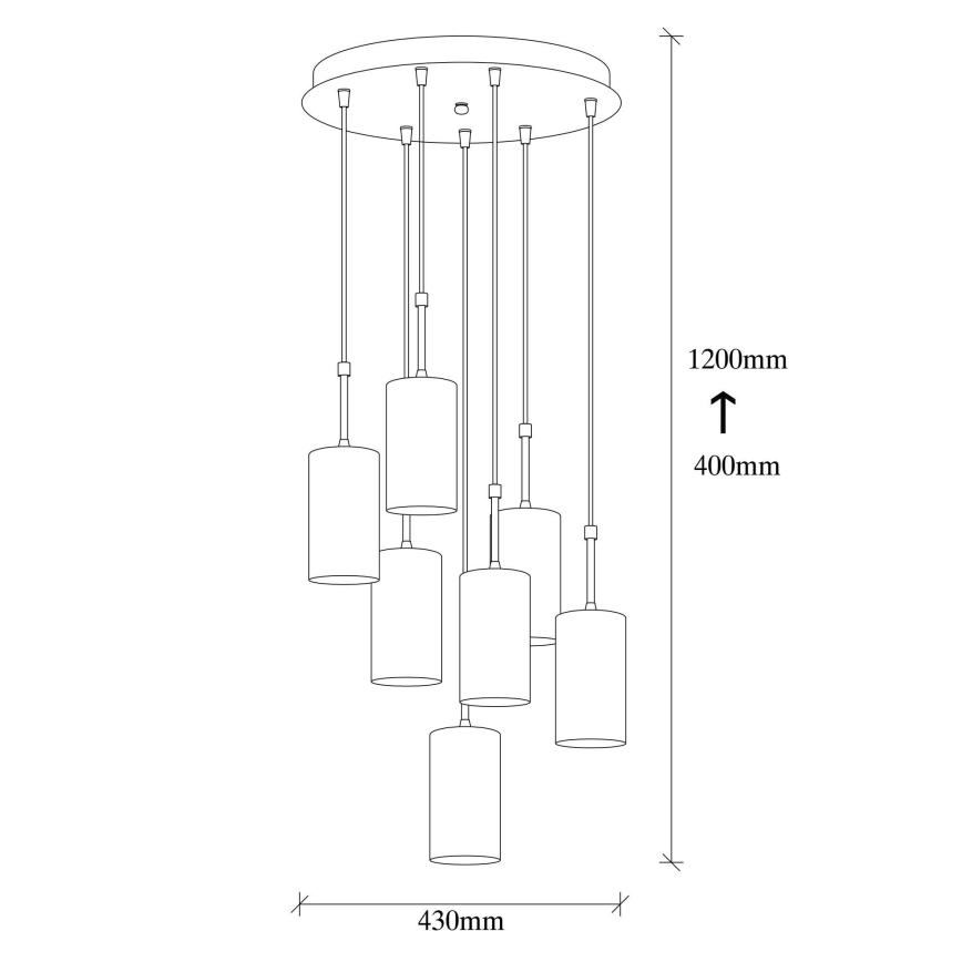 Candelabro suspenso KEM 7xE27/40W/230V