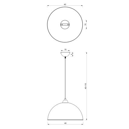 Candelabro suspenso KITCHEN 1xE27/15W/230V branco/dourada