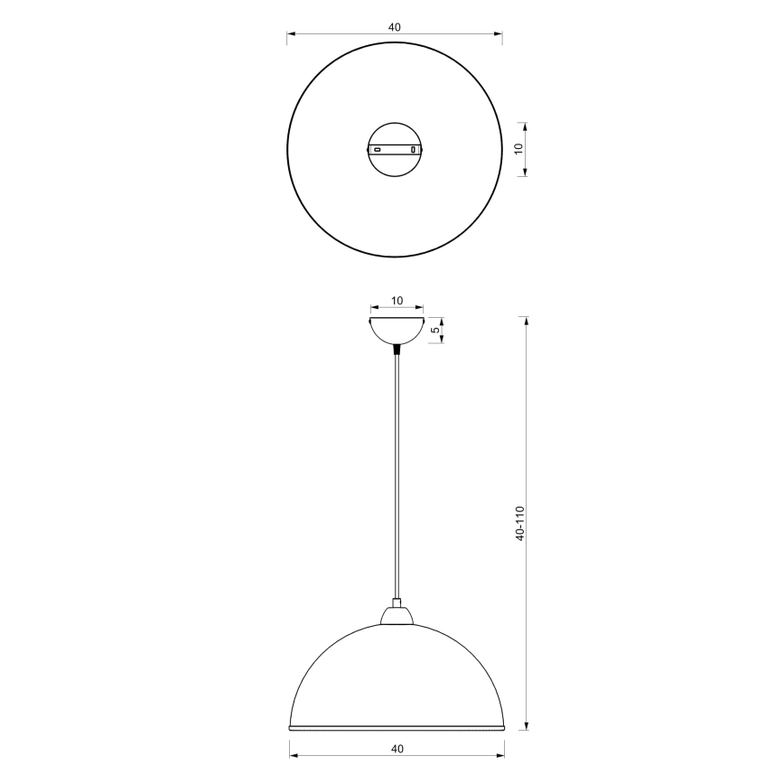 Candelabro suspenso KITCHEN 1xE27/15W/230V branco/dourada