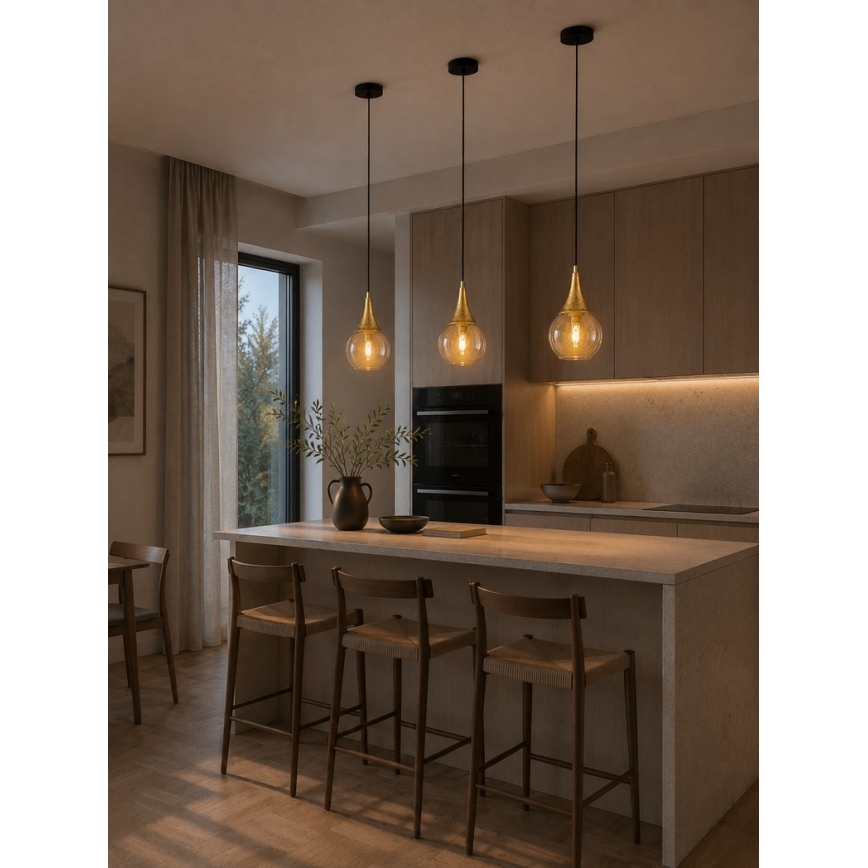 Candelabro suspenso LACRIMA HONEY 1xE27/60W/230V
