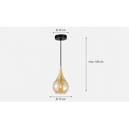 Candelabro suspenso LACRIMA HONEY 1xE27/60W/230V