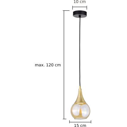 Candelabro suspenso LACRIMA HONEY 1xE27/60W/230V