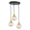 Candelabro suspenso LACRIMA HONEY 3xE27/60W/230V diâmetro 30 cm