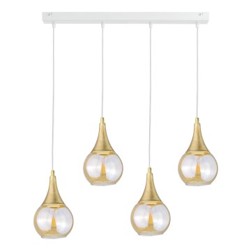 Candelabro suspenso LACRIMA WHITE 4xE27/60W/230V