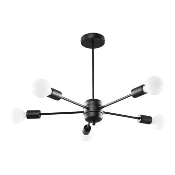 Candelabro suspenso LANGO 5xE27/60W/230V preto