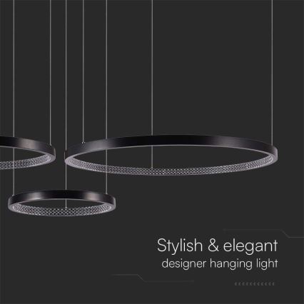 Candelabro suspenso LED 3xLED/19W/230V 3000K preto