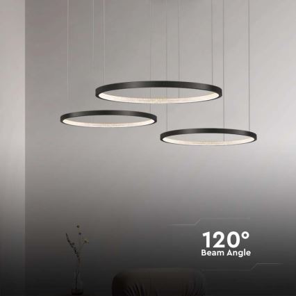 Candelabro suspenso LED 3xLED/19W/230V 4000K preto