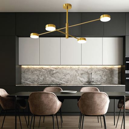 Candelabro suspenso LED 4xLED/12W/230V 4000K dourada