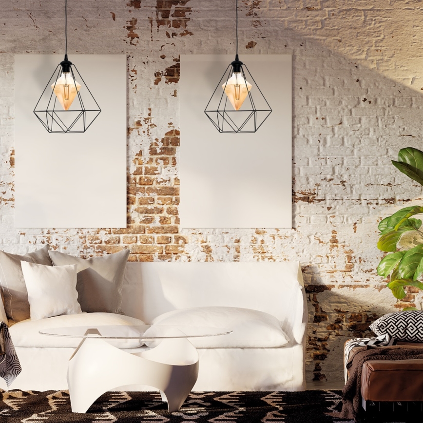 Candelabro suspenso LED ALAMBRE 1xE27/4W/230V preto