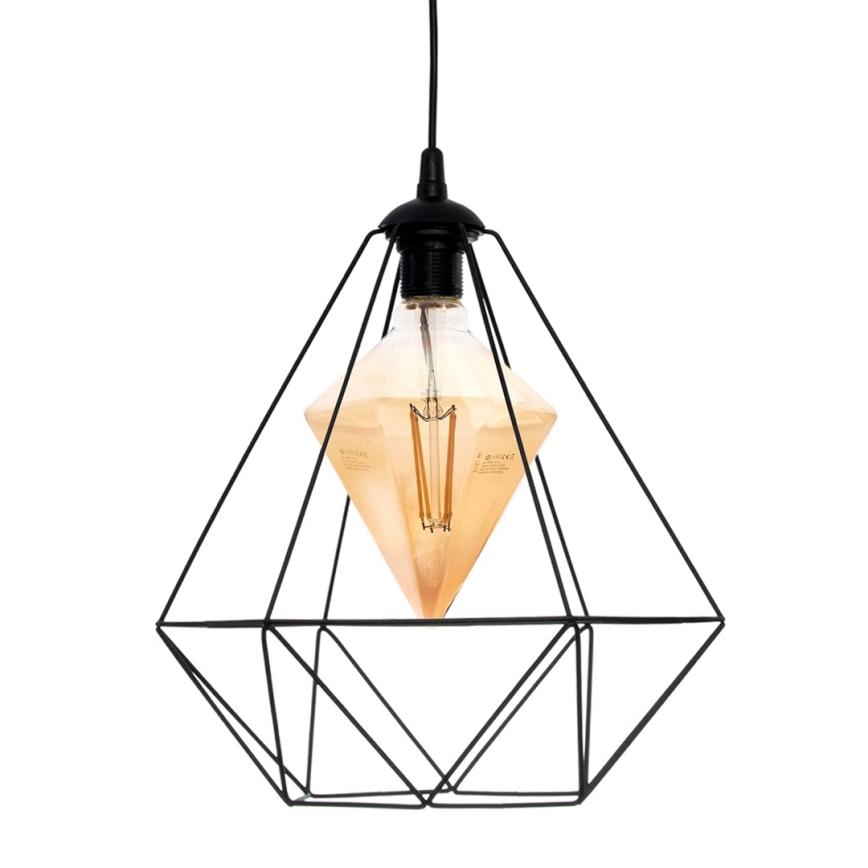 Candelabro suspenso LED ALAMBRE 1xE27/4W/230V preto