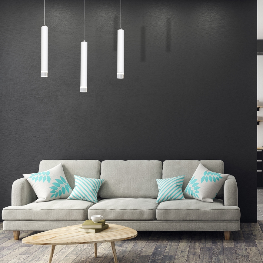 Candelabro suspenso LED ALBA 3xLED/15W/230V branco