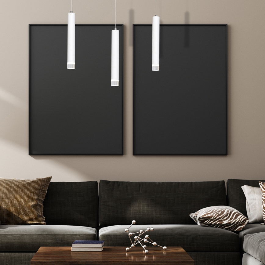 Candelabro suspenso LED ALBA 3xLED/15W/230V branco