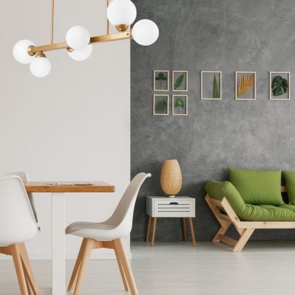 Candelabro suspenso LED ASTRO 6xG9/5W/230V dourado