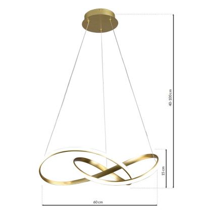 Candelabro suspenso LED CAPPIO LED/36W/230V dourado