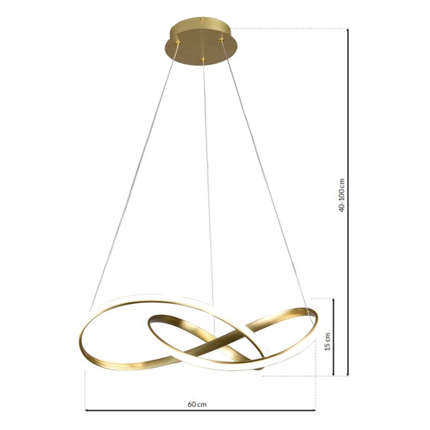 Candelabro suspenso LED CAPPIO LED/36W/230V dourado